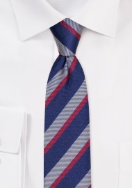 Matte Stripe Skinny Neck Tie