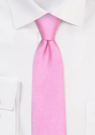 Carnation Skinny Tie in Raw Silk