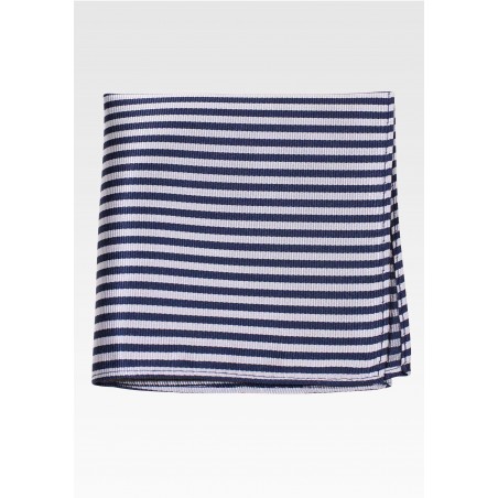 Ribbed Texture Pocket Square in Navy