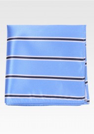 Ribbed Textured Pocket Square in Light Blue, Tan, Black