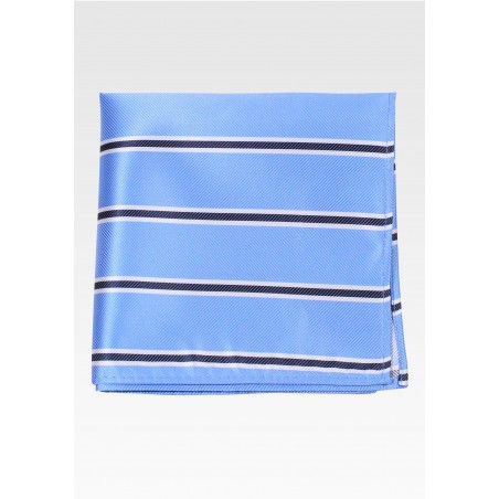 Ribbed Textured Pocket Square in Light Blue, Tan, Black