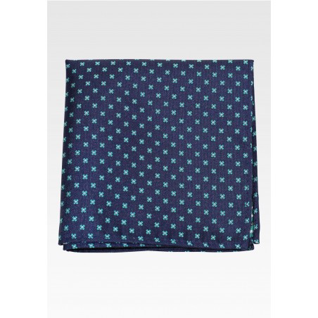 Blue Hanky with Tiny Green Florals