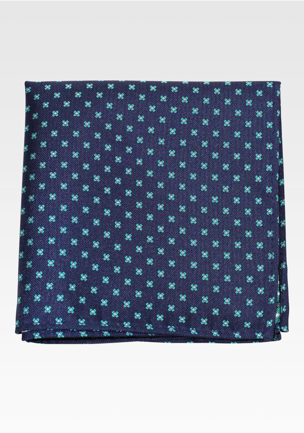 Blue Hanky with Tiny Green Florals