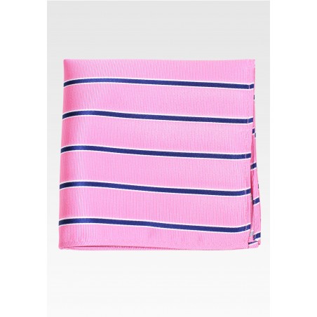 Pink and Navy Striped Hanky