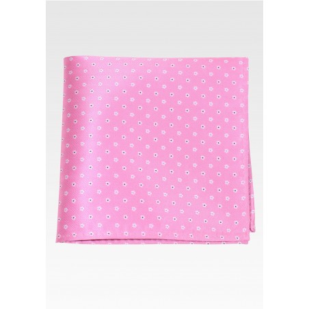 Pink Hanky with Tiny Blue Florals