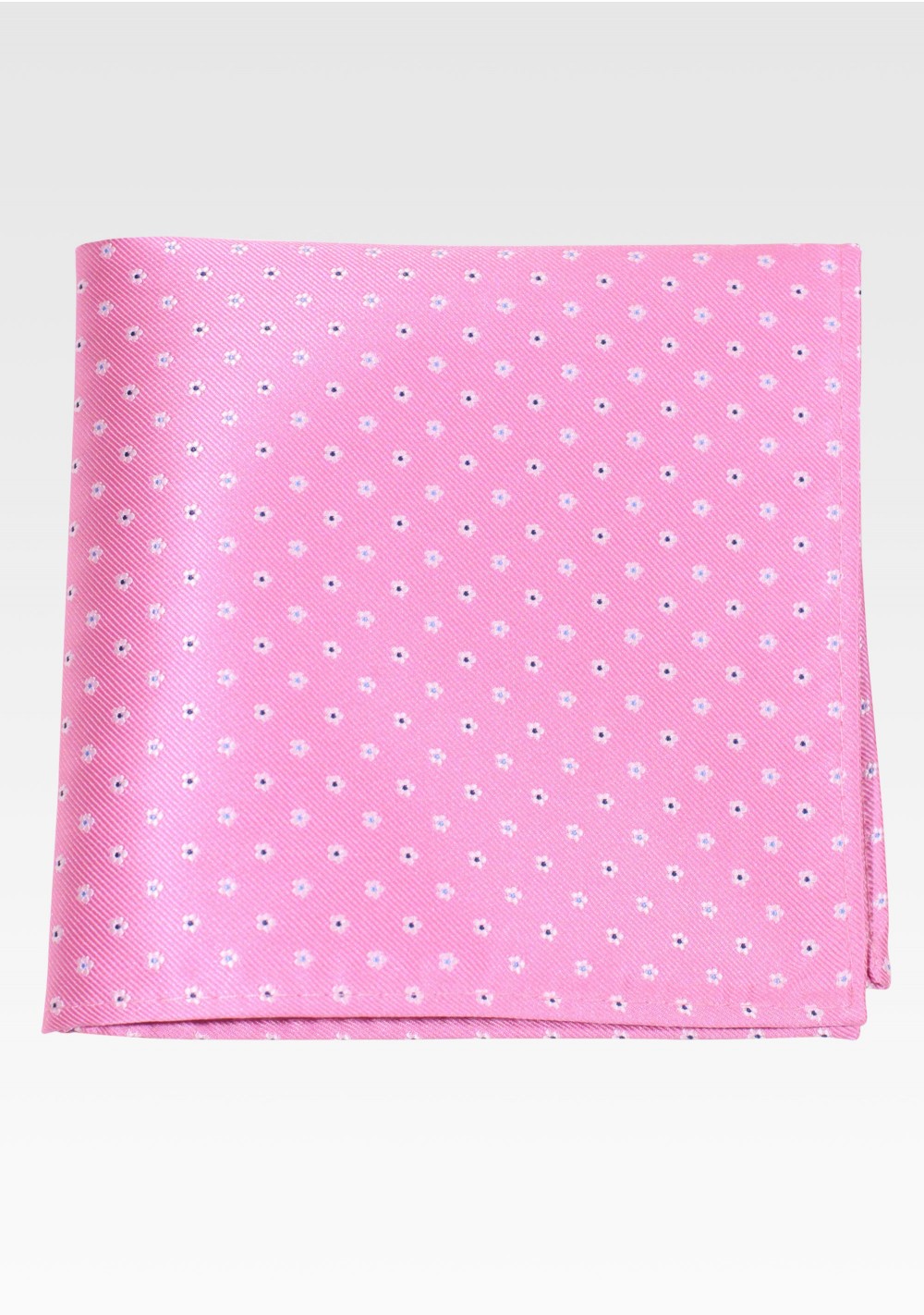 Pink Hanky with Tiny Blue Florals