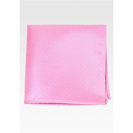 Solid Pink Pocket Square with Check Design