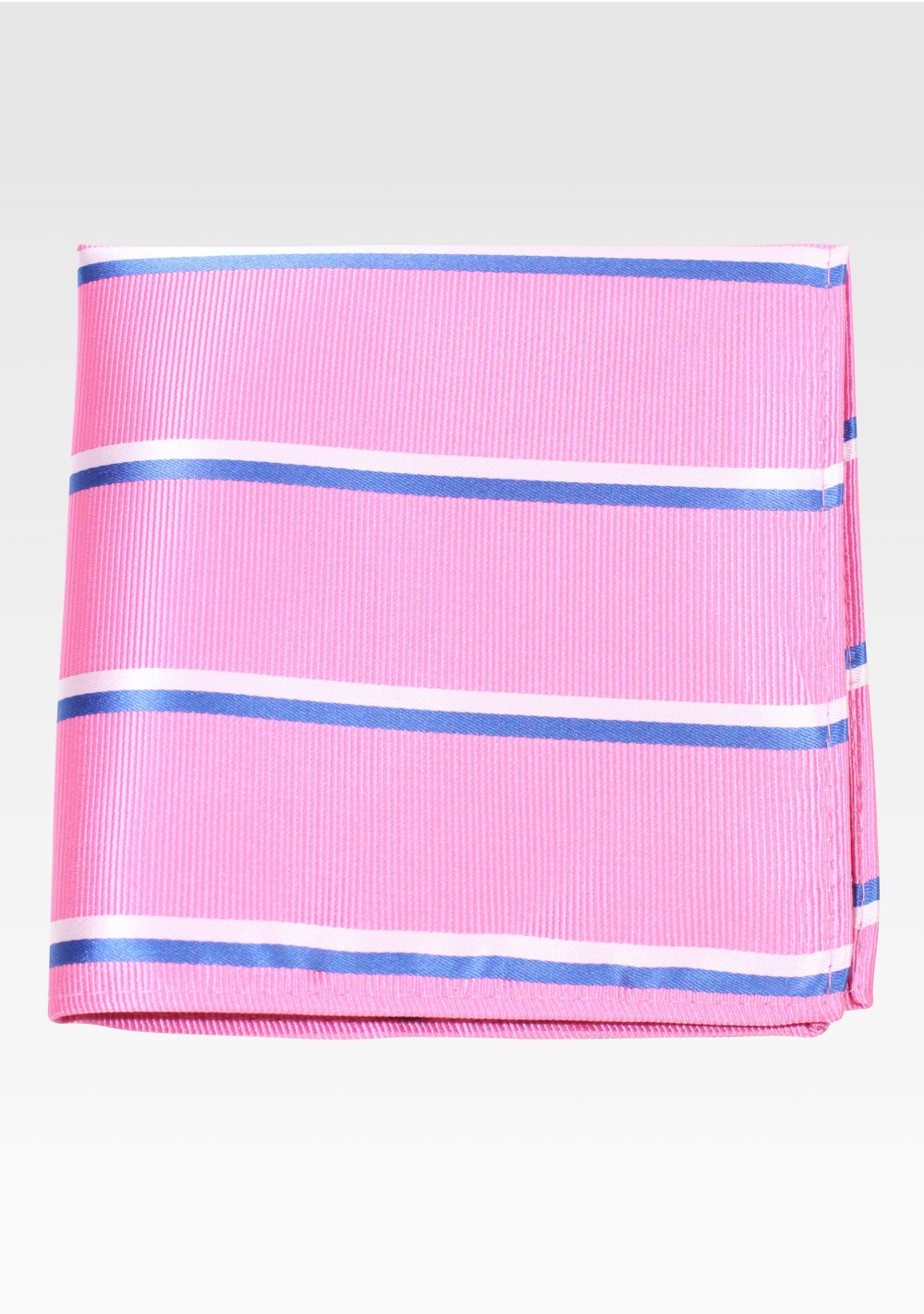 Pink and Blue Ribbed Texture Pocket Square