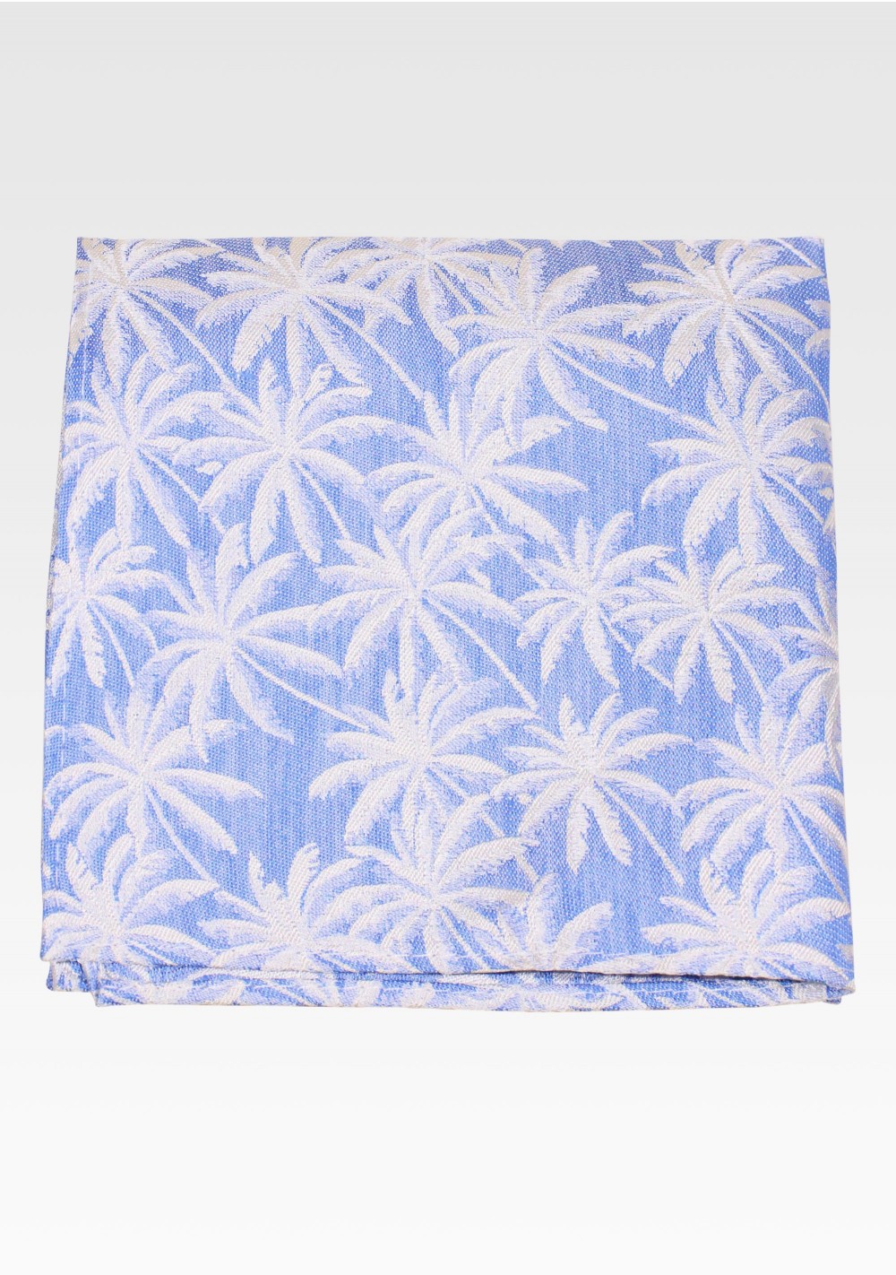 Palm Print Pocket Square in Sky Blue