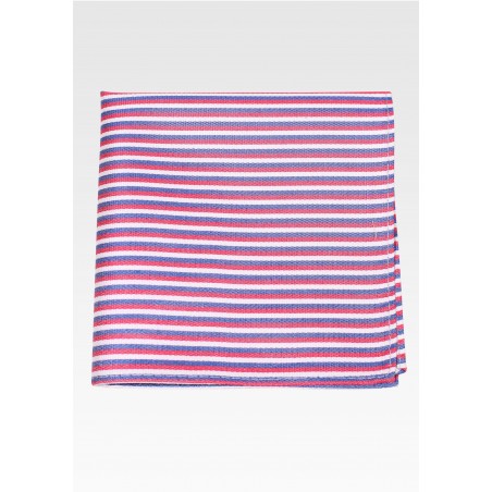 Thin Striped Pocket Square in Red, White, Blue