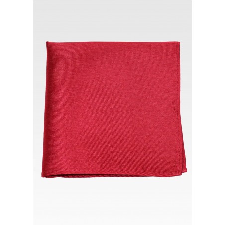 Cherry Red Silk Pocket Square in Matte Finish