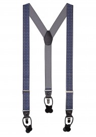 Designer Suspenders in Navy and Silver