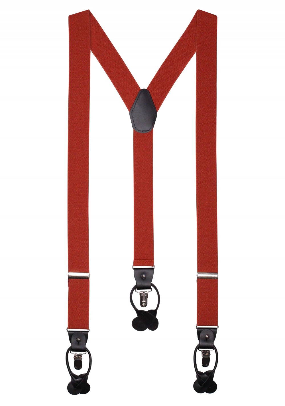 Wine Red Elastic Band Suspenders for Men