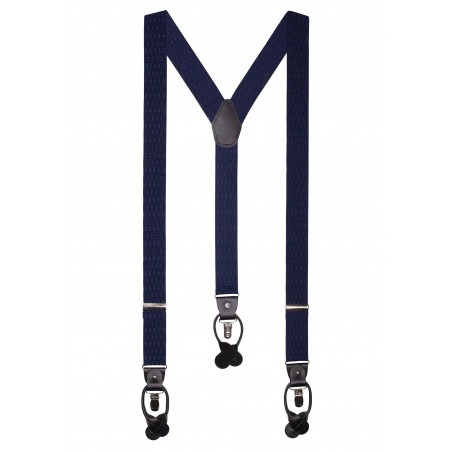 Navy Check Elastic Band Suspenders