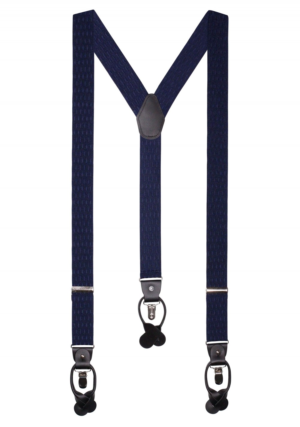 Navy Check Elastic Band Suspenders