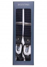 Navy and Red Pin Dot Suspender in Gift Box