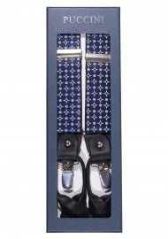 Designer Suspenders in Navy and Silver in Gift Box