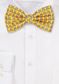 Yellow Giraffe Print Bow Tie