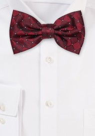Wine Red Bowtie with Checks