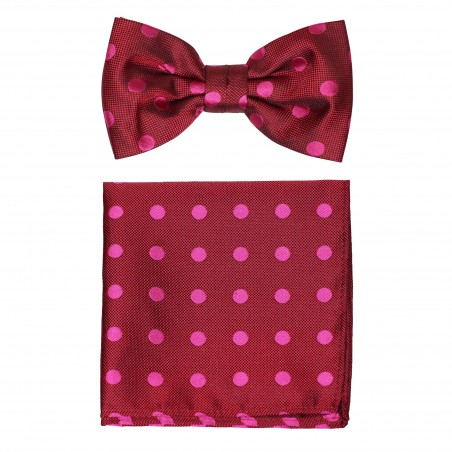 Red and Pink Polka Dot Bowtie Set