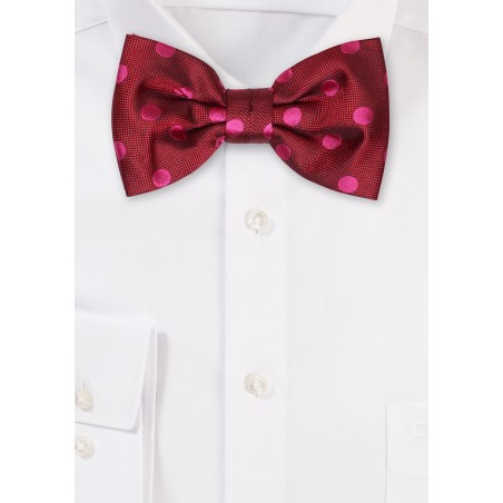 Red and Pink Polka Dot Bowtie