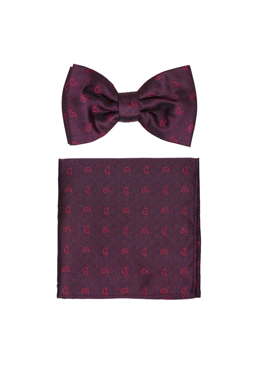 Wine Red Polka Dotted Bowtie Set