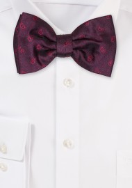 Wine Red Polka Dotted Bowtie