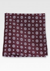 Pocket Square in Rosewood Floral Pattern