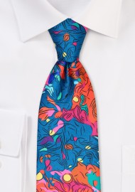 Colorful Abstract Print Tie