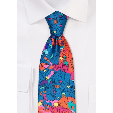 Colorful Abstract Print Tie