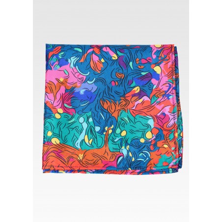 Colorful Abstract Print Pocket Square Hanky