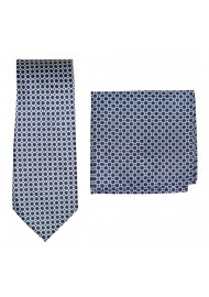 Blue Designer Tie and Hanky Set