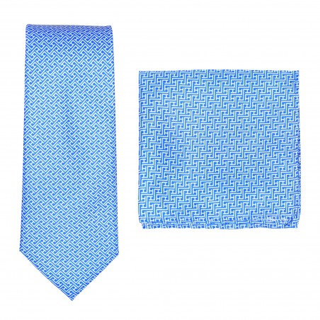 Light Blue Designer Print Tie Set