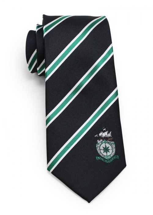 Striped Custom Necktie for School with Logo