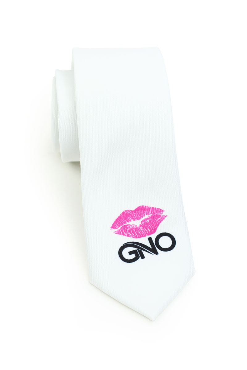 custom white logo ties