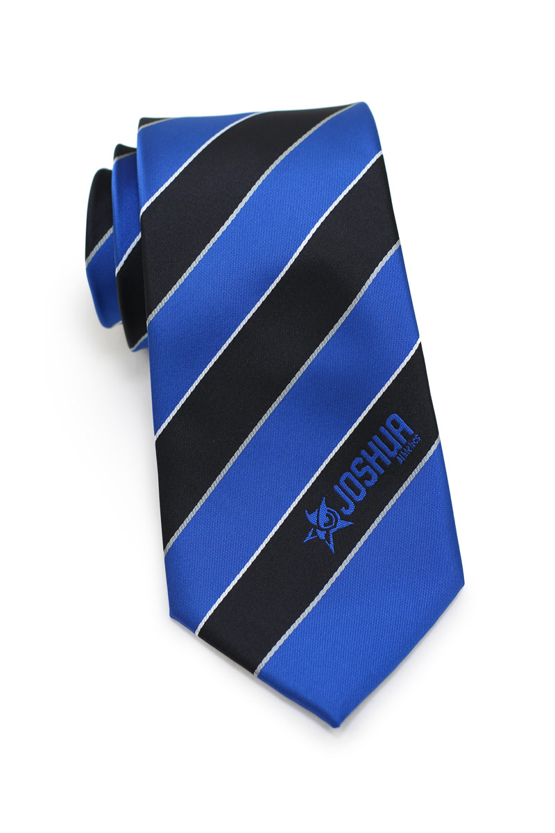 custom striped high school logo necktie