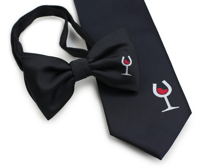 custom logo necktie and bow tie sets