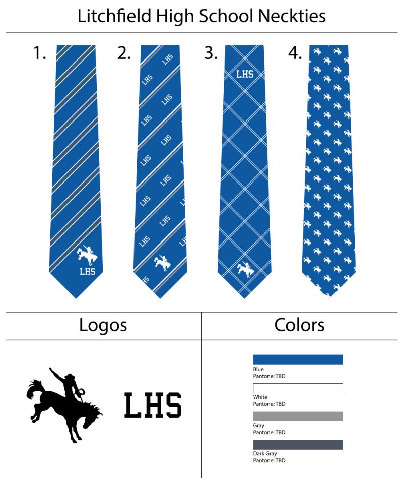custom royal blue logo neckties