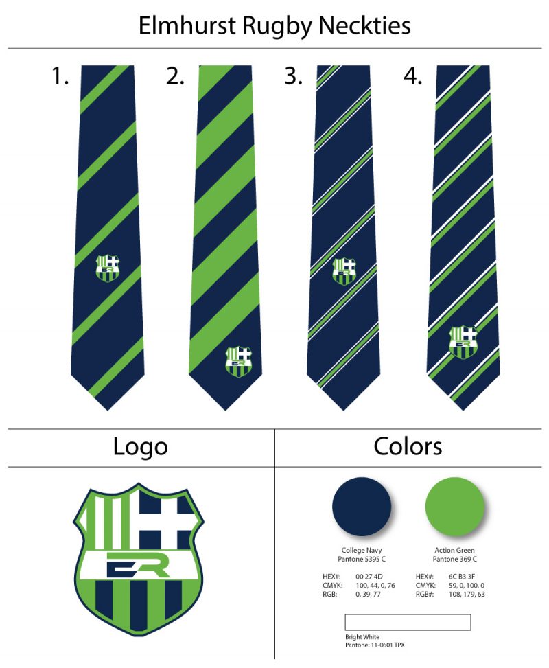 custom rugby striped logo mens ties