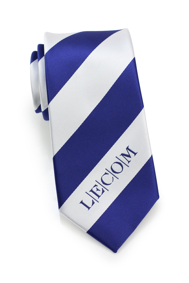custom mens ties with woven text logo detail