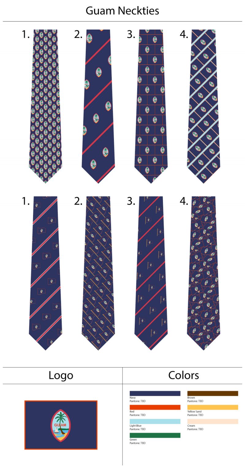 custom flag print neckties guam