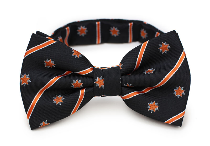 custom black bow ties with logo