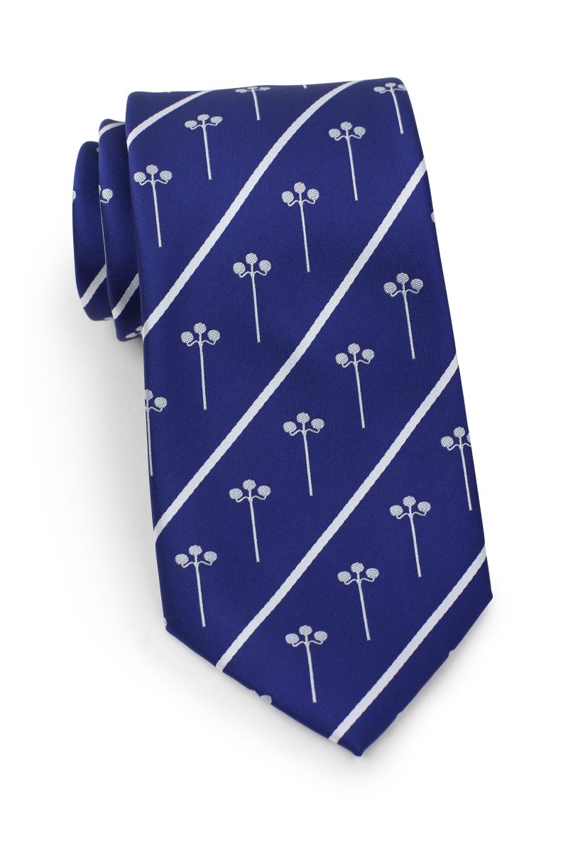 blue striped all-over logo neckties