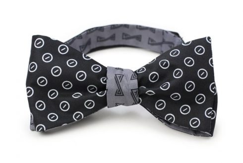 custom black logo bow ties self-tie