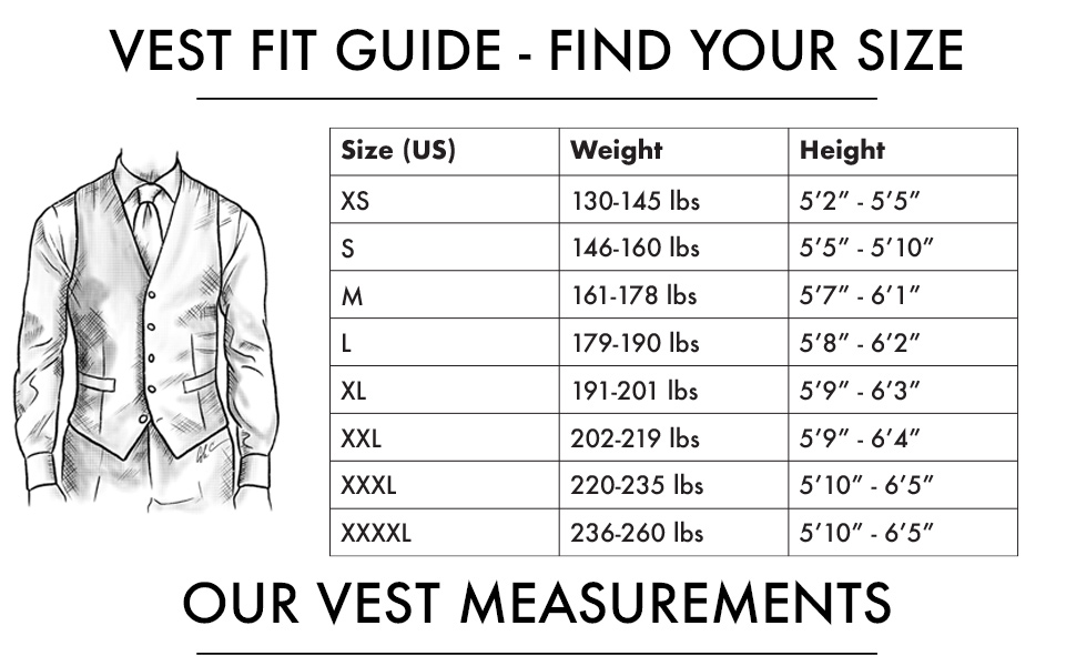men's suit vest bows-n-ties fit guide